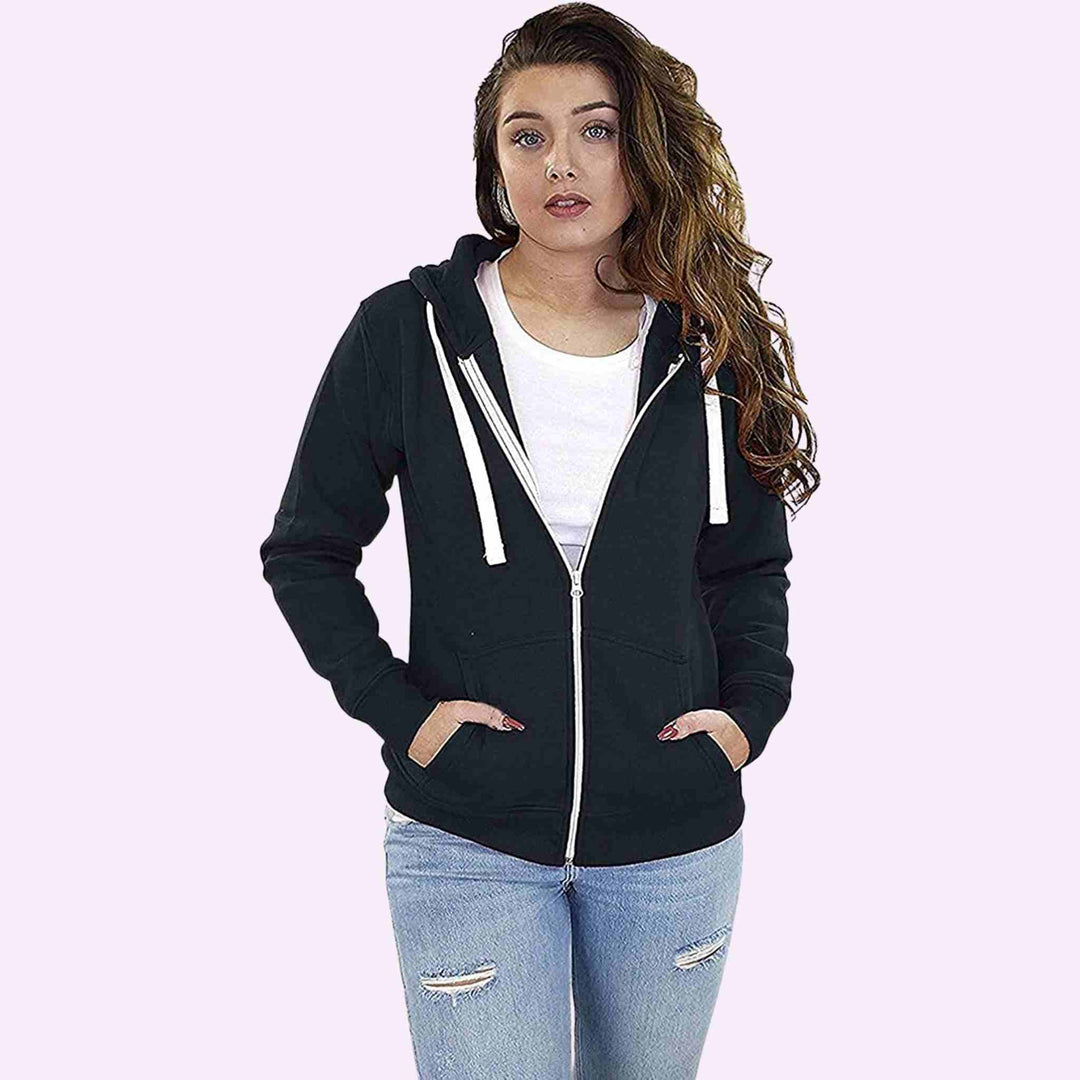 Plain Zipper Hoodie