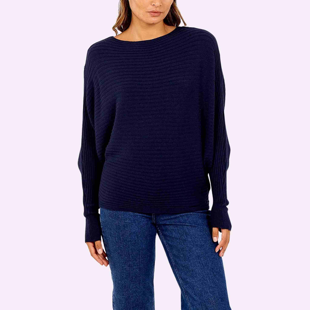 Batwing Ribbed Jumper