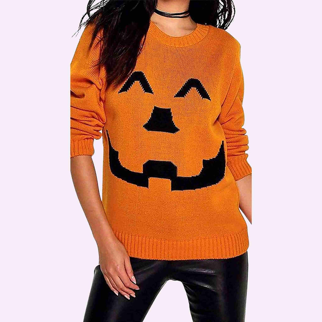 Long Sleeve Pumpkin Halloween Jumper