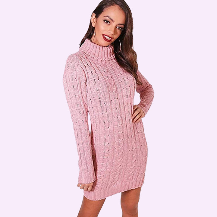 Knitted Polo Neck Dress