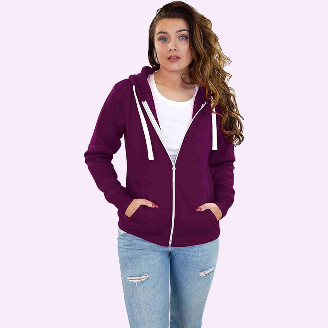 Plain Zipper Hoodie