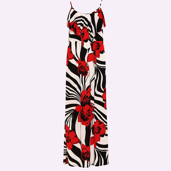 Floral Print Strappy Sleeveless Maxi