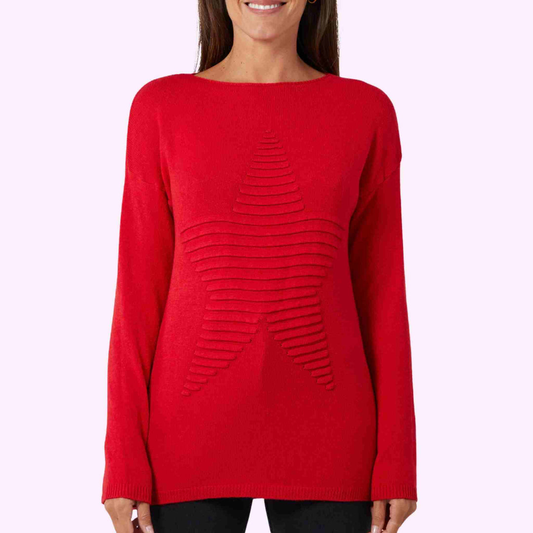 Ribbed Star Jumper