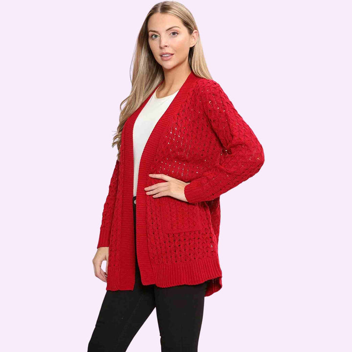 2 Pocket Waffle Cardigan