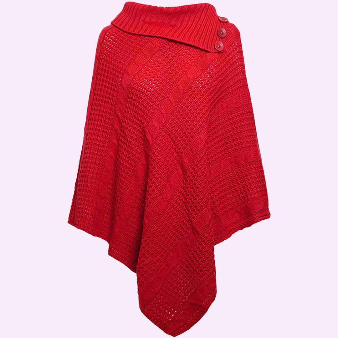 3 Button Knitted Poncho