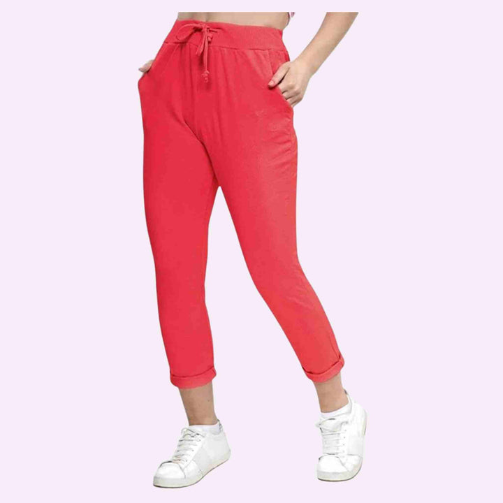 Elastic Waist Active Yoga Plain Jogging Pants