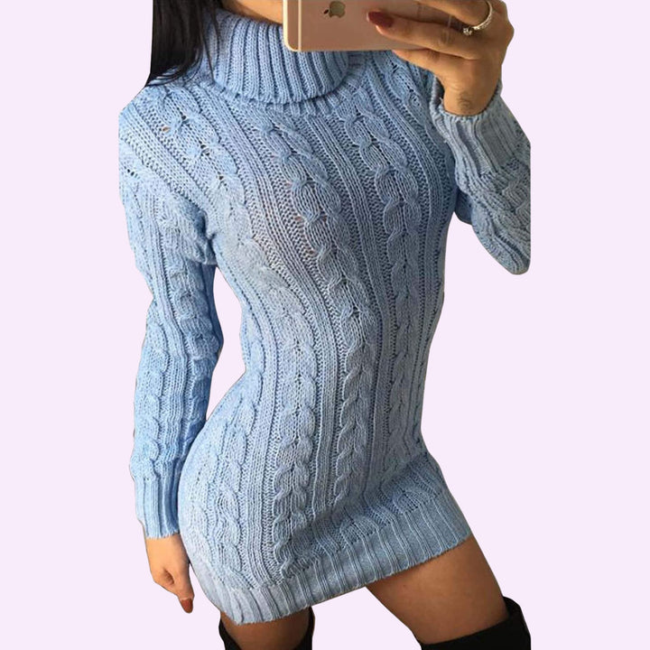 Knitted Polo Neck Dress