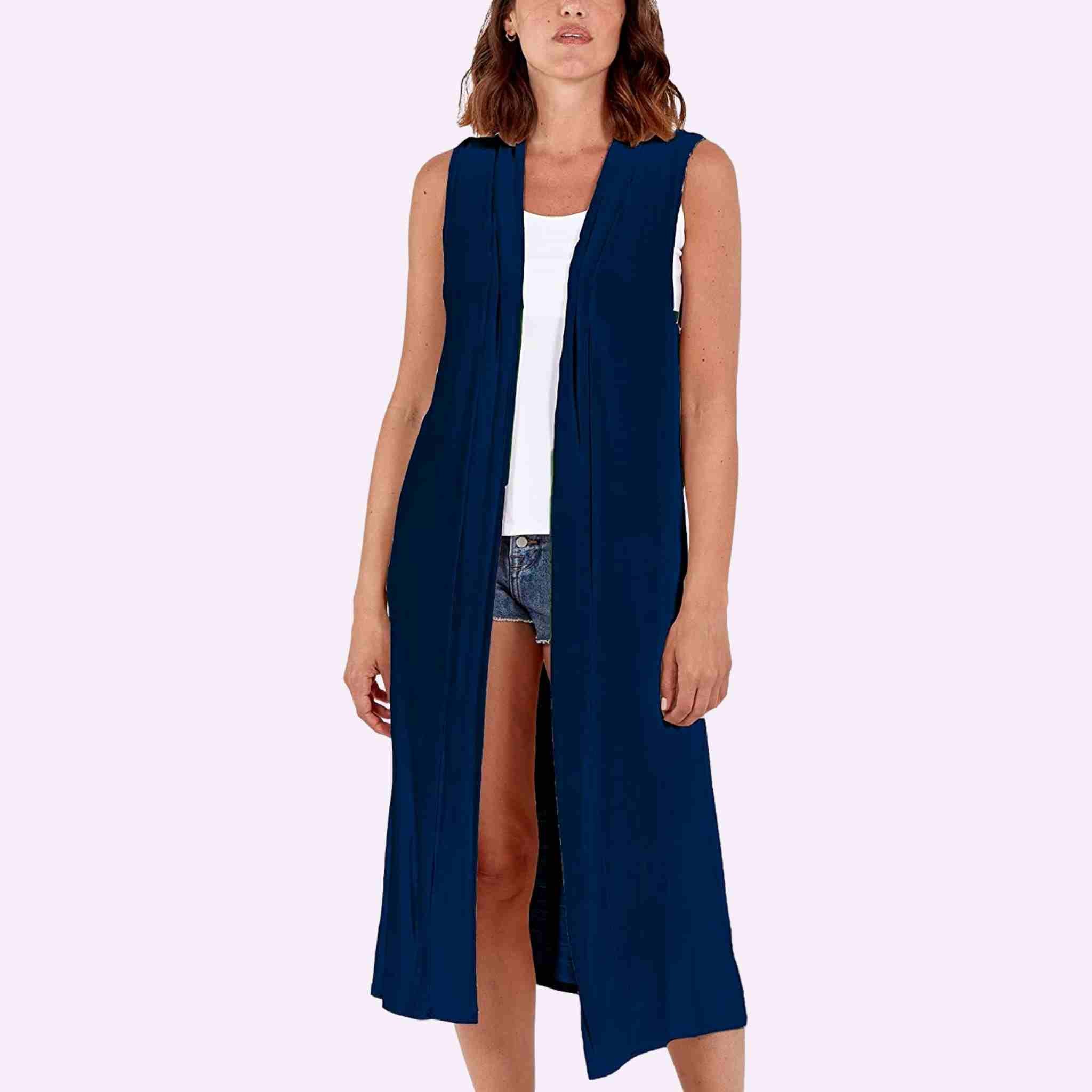 Maxi sleeveless cardigan best sale