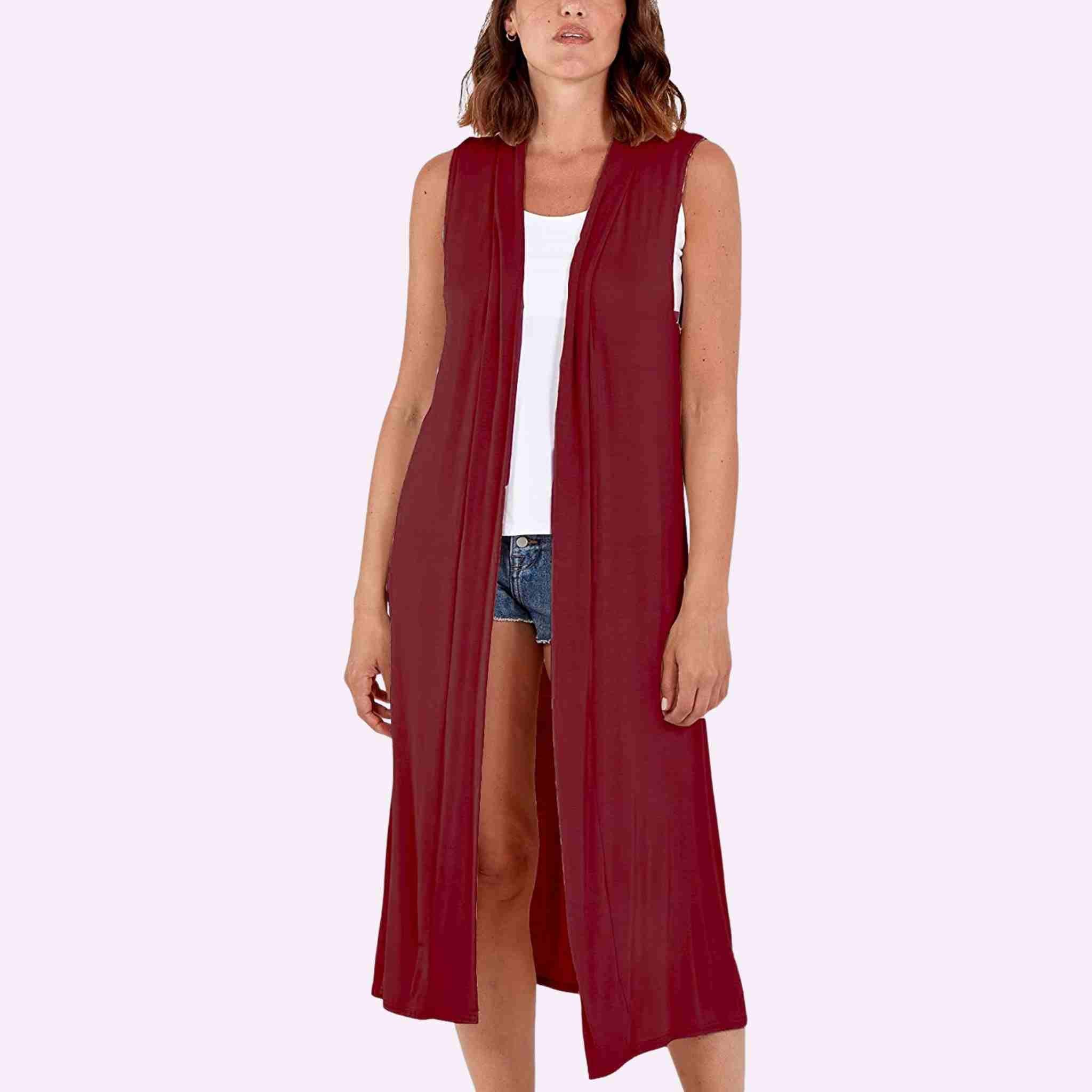 Maxi shop sleeveless cardigan