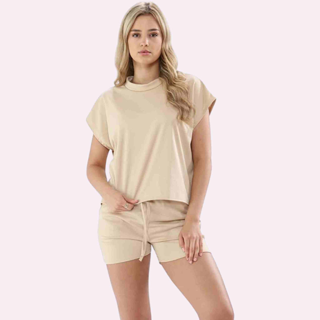 Short Sleeve Loungewear 2 Pc Top Bottoms Suit Set