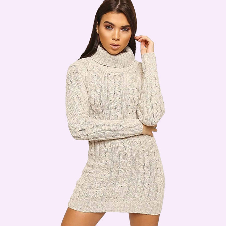 Knitted Polo Neck Dress