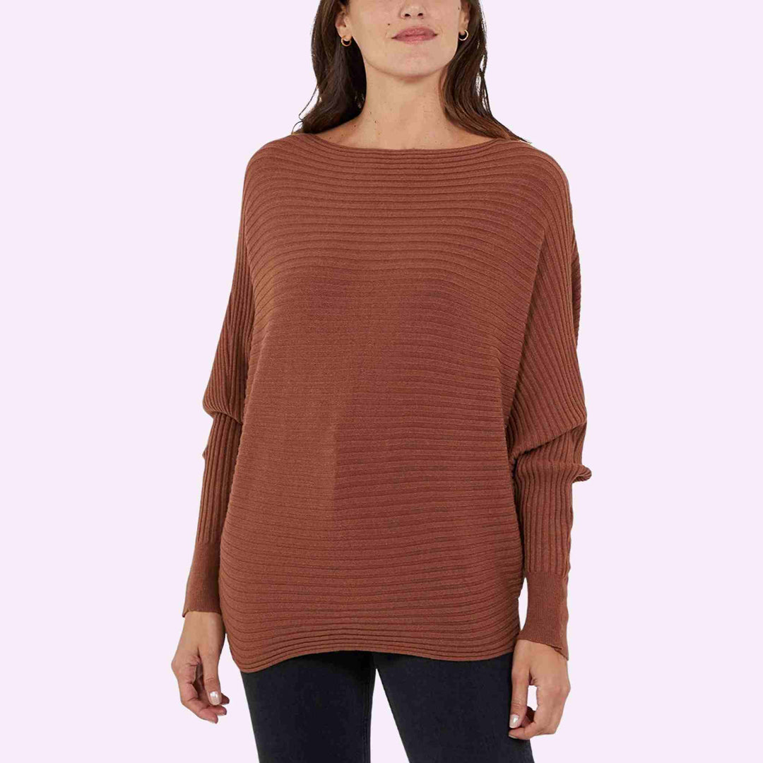 Batwing Ribbed Jumper