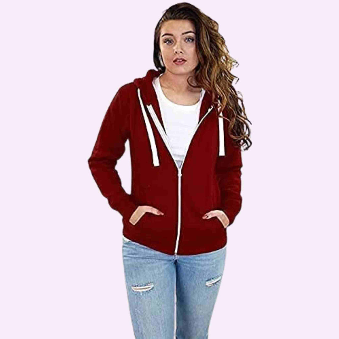 Plain Zipper Hoodie