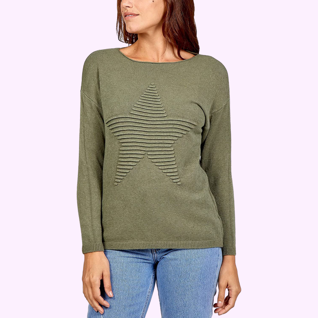 Ribbed Star Jumper