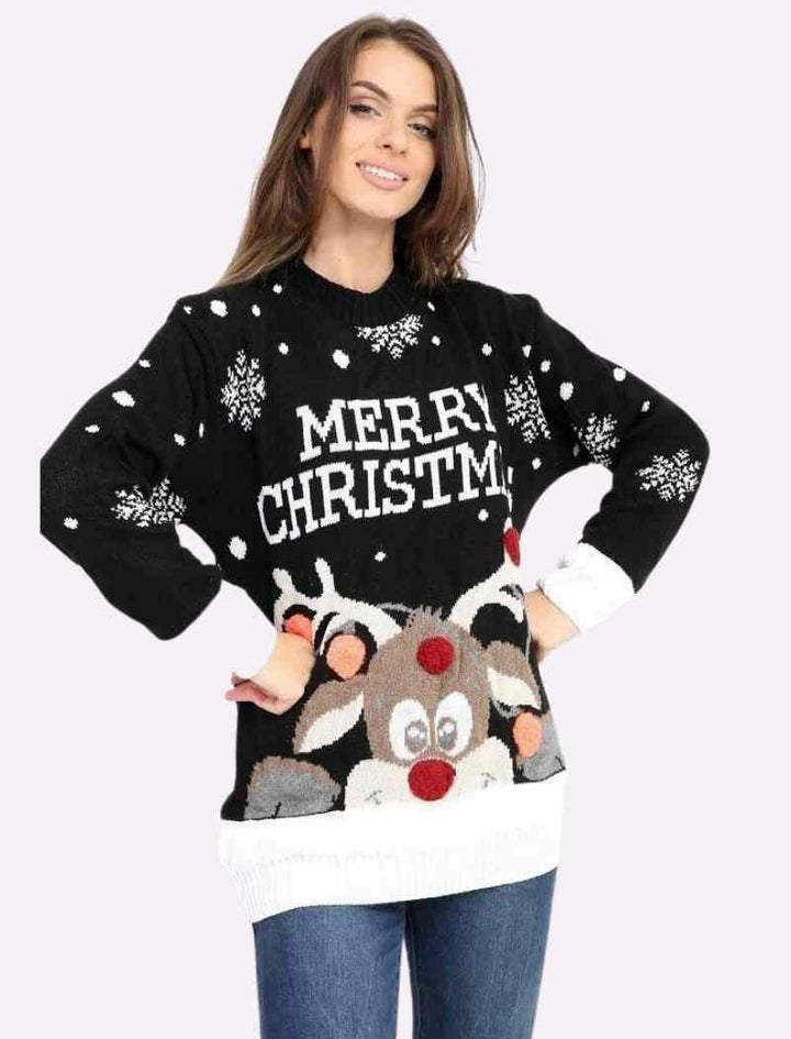 Pom Pom Merry Christmas Jumper